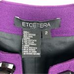 Etcetera  Beaded Neckline Sleeveless Wool Sheath Pockets Black Purple Size 2 Photo 2