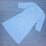 J. McLaughlin J mcglaughlin white and blue crop sleeve cheetah / leopard business casual dress Photo 3