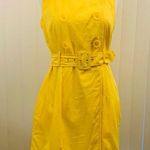 Forever 21 yellow sleeveless button down belted dress. EUC Photo 0