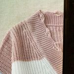 SheIn  vneck ripped detail colorblock sweater NWT sz small Photo 3