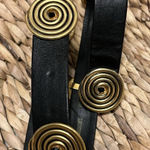 vintage accessocraft nyc Gold Medallion Belt 70's Vintage Glove Leather 32 1/4" Photo 0