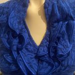Ruffled blue Lace blouse Size S Lined.. Photo 2