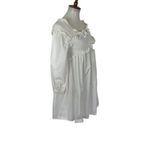 CLASSY White Cotton Ruffle Smocked Mini Dress Cottagecore Style Small Photo 2