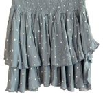 Olivaceous Blue Polka Dot Tiered Accordion Trim Casual Skirt Women Sz L Photo 3