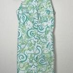 Lilly Pulitzer Green Sleeveless Collared Koi Fish Button Up Dress Photo 0