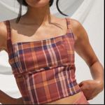 Urban Outfitters Outfitter Size Large Deep Red/Orange and Navy Blue Plaid Tank Top. Photo 1