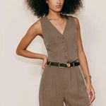 Reformation NWT DEVIN TWILL VEST IN MUSHROOM Photo 5