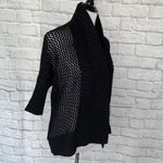 EXPRESS women S open front wide knit 3/4 sleeve cardigan sweater black Photo 2