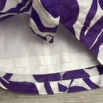 ZARA Basic Purple & White Print Above the Knee Zip Front Skirt with Tie Belt XS Photo 4
