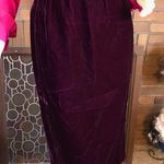 VINTAGE DARK WINE PINK VELOUR HANDMADE MIDI SKIRT (M) Size M Photo 0