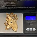 Vintage Unsigned Brushed Gold Llama Alpaca Pendant Necklace Photo 7