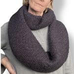 Lululemon Dark Purple Knit Infinity Scarf Ribbed Winter Cozy Layer Outdoor Warm Photo 0
