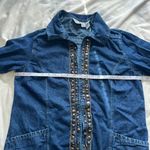 Vintage Y2K boho blue denim lightweight jacket with beaded & chain details large Photo 6