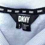 DKNY  Ladies Crewneck Fleece Sweatshirt Large Light Blue EUC‎ Photo 4