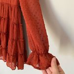 Altar'd State Altar’d State Terracotta Swiss Dot Long Sleeve V Neck Dress Size Small Photo 2