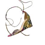Vince Camuto  Multicolor Snake Print Leather Lace Up Wedges Size 8 Photo 7