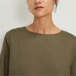 Everlane  • 100% Linen Olive Green Long Sleeve Blouse Photo 4