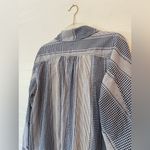 Skies Are Blue  Navy Blue and White Gingham Plaid  Button-Up Blouse Photo 3