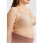 Glamorise Womens Size 50D Magic Lift Front Close Posture Back Wire Free Bra Nude Tan Photo 3