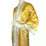Kimono In Beige And White Silk Reversible One Size Kimono. E28 Gold Photo 1