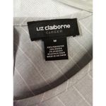 Liz Claiborne Liz Claiborne Career Women Medium Gray Purple White Striped W/ Belt Sleeveless Photo 8