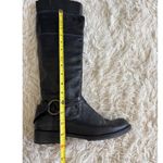 Steve Madden  Black Leather Knee High Boots Womens Size 7 Riding Moto StyLe Photo 2