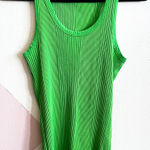 Aerie Green Ribbed Tank Top Casual Minimalist Soft Girl Athleisure Large Photo 0