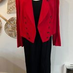 Vintage Dawn Joy II Red Studded Cropped Jacket Black Maxi Dress 2 Piece Set 22W Size undefined Photo 1