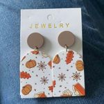 Autumnal earrings with a sweet pumpkin design #autumn White Photo 0