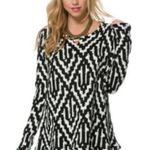 Show Me Your Mumu Pullover Sweater COZY COWGIRL WESTERN SOUTHWESTERN Black White Photo 0