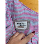 Holding Horses  Anthropologie One Shoulder Ruffle Top Pink Stripe Linen Sz S Photo 1