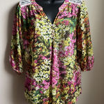 Figueroa and Flower Floral Tunic Blouse 1/2 Sleeve S Photo 0