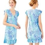 Lilly Pulitzer Rejina Shift Dress in Blue Haven Hey Hey Soliel print Small EUC Photo 2