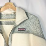 Vineyard Vines Mixed Media Cream & Gray Quarter Zip Pullover Sherpa L Photo 3