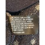 Club Monaco XS Wool Blend Navy Blue Sweater Skirt with Silver Metallic Holiday Photo 3