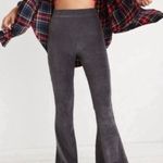 Aerie Groove On Ribbed Corduroy Flare Pants Gray Women’s Large Short High Rise Photo 0