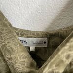 ZARA  Olive Green Floral Satin Tank Top Size Large Photo 3
