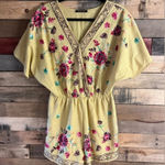 Bluheaven  Gold Floral Embroidered Romper Size‎ Small Photo 0