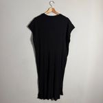 Eileen Fisher Short Sleeve Ribbed Midi Dress Women's 1X Black Lagenlook Jersey Photo 2