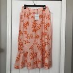 Glamorous NWT  womens floral bird maxi skirt pink/orange 8 Photo 3