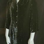 J. Jill Black Velvet & Lace Button Down Shirt (S) Photo 0