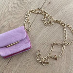 Tyler Ellis Micro Mini Candy Clutch Velvet Purse in Pink Photo 0