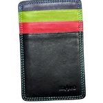 Belarno Multi Colored Leather Credit Card Wallet Black Photo 0