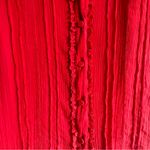 J.Crew Sheer lace-trim button-up Vibrant Red Cap Sleeves Blouse Women’s Size 6 Photo 4