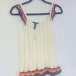 AQUA NWT Crochet Knit Top with Rainbow Straps and hem size Small lightweight Photo 2