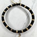 Gold Tone and Black Beaded Bracelet Lightning Charm Keychain Keyring Photo 7