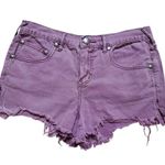 Free People We The Booty Shorts Women 27 Purple Denim Raw Distressed Hem Jean Photo 3