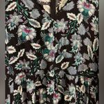 Loft NWT  Size 12 Viscose Dark Floral Leaf V Neck Long Sleeve Midi Dress Photo 6