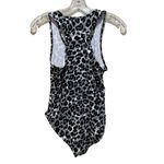 Zenana Outfitters leopard print racer back tank bodysuit grey size medium Photo 3