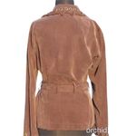 Cache Brown Whip Stitch Removable Self Belt Jacket Top New Stretch $138 NWT Photo 2